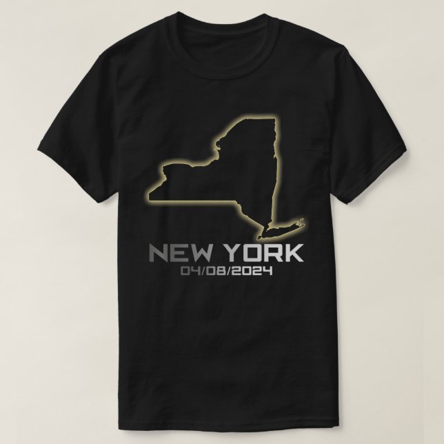 T-shirt New York America Astronomy Total Solar Eclipse 202 (Design devant)