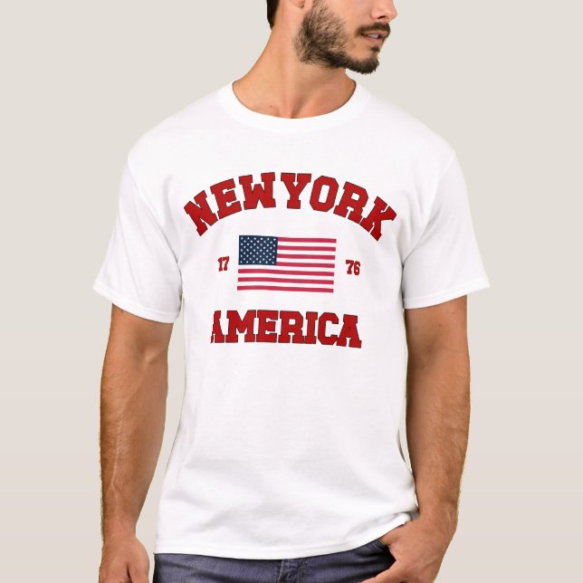 T-shirt New York America Varsity Unisex Homme Vêtements fe (Devant)