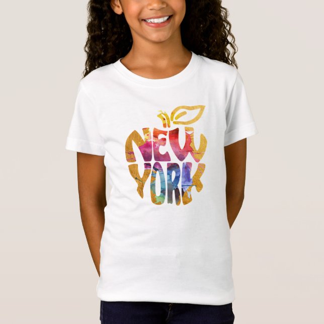 T-Shirt New York Apple, NYC. Calligraphie art. d'aquarelle (Devant)