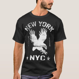 T-shirt New York City Big Apple Eagle Vintage Retro NYC Si