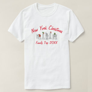 T-shirt New York City Noël NYC Famille Voyage Vacances