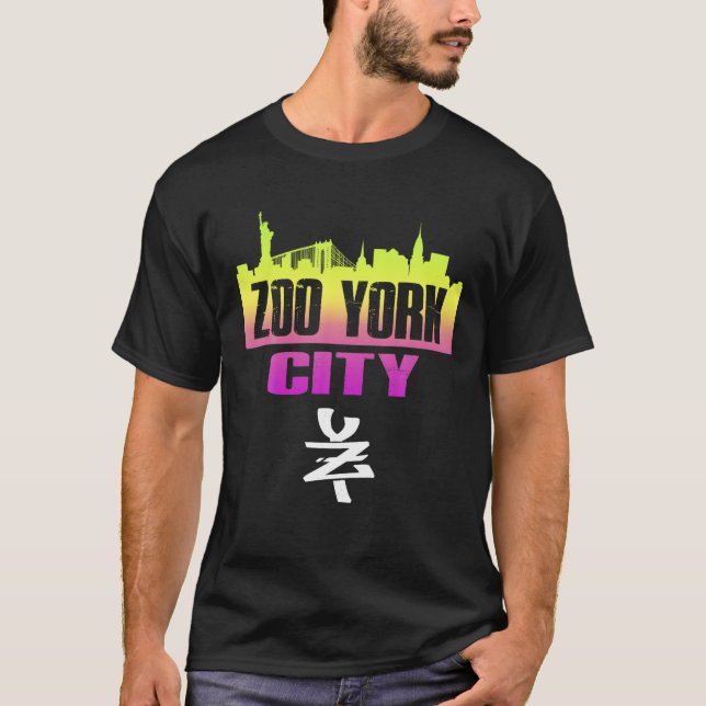 T-shirt New York City NYC 5 Boroughs Big Apple Skyline ZOO (Devant)