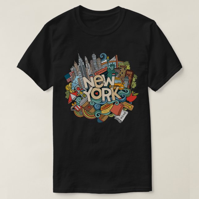 T-shirt New York City NYC Iconic Skyline Big Apple Don So (Design devant)