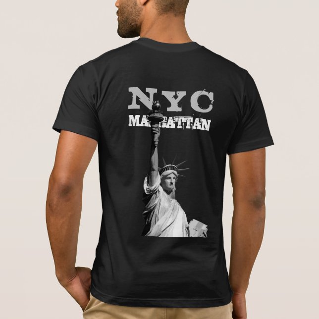 T-shirt New York City Nyc Manhattan Liberty Statue Hommes (Dos)