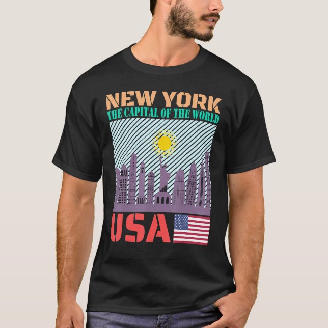 T-shirt New York City Skyline Country City Skyline Landmar (Devant)