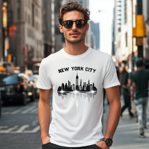 T-shirt New York City Skyline Mens Blanc