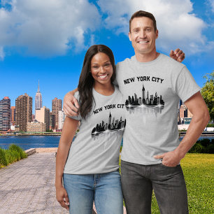 T-shirt New York City Skyline Mens Grey
