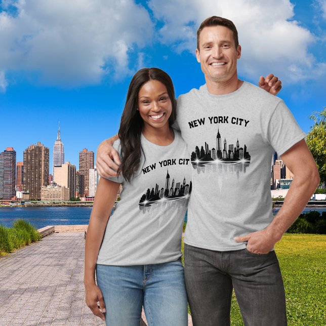 T-shirt New York City Skyline Mens Grey (His And Hers Matching Shirts)