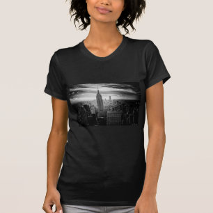 T-shirt New York City Skyline noir et blanc