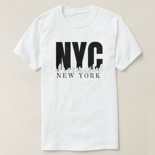 T-shirt New York City Skyline Style rétro (Design devant)