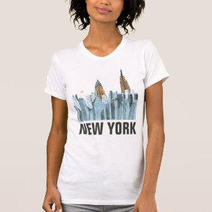 T-shirt New York City tiré par la main, NY