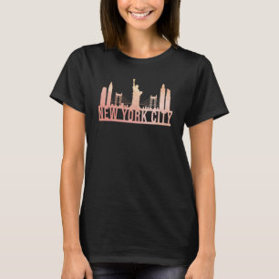 T-shirt New York City USA Cityscape Skyline Drôle cadeau