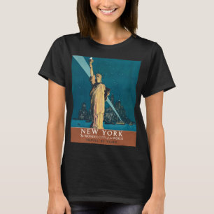 T-shirt New York City Vintage voyage Liberty Skyline