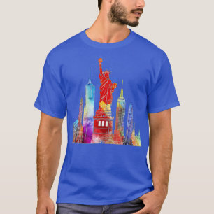 T-shirt New York City Watercolor Statue de Liberty NYC