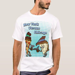 T-shirt New York contre des guerres de pizza de Chicago