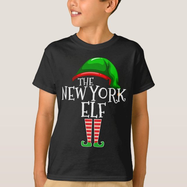 T-shirt New York Elf Matching Famille Cadeau de Noël City  (Devant)