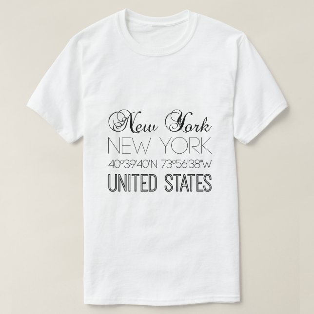 T-shirt New York, États-Unis brillant (Design devant)