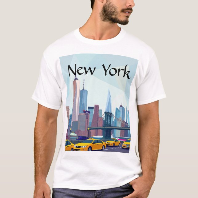 T-shirt new york géométrique (Devant)