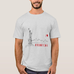T-shirt New-York, je coeur, Cool de la Statue de la Libert
