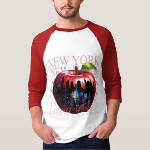 T-shirt New York La Grosse Pomme Fruit Silhouette City
