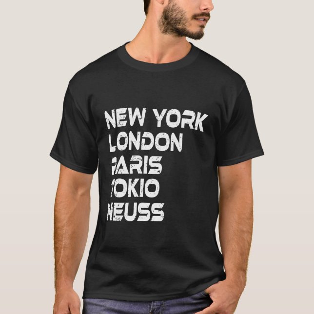 T-shirt New York London Tokyo Paris (Devant)