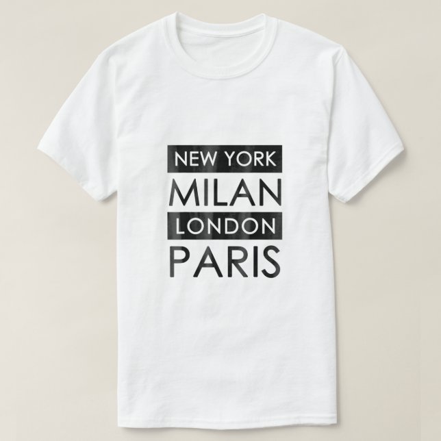 T-shirt New York Milan Paris (Design devant)