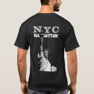 T-shirt New York Nyc Manhattan Liberty Statue Retour Conce