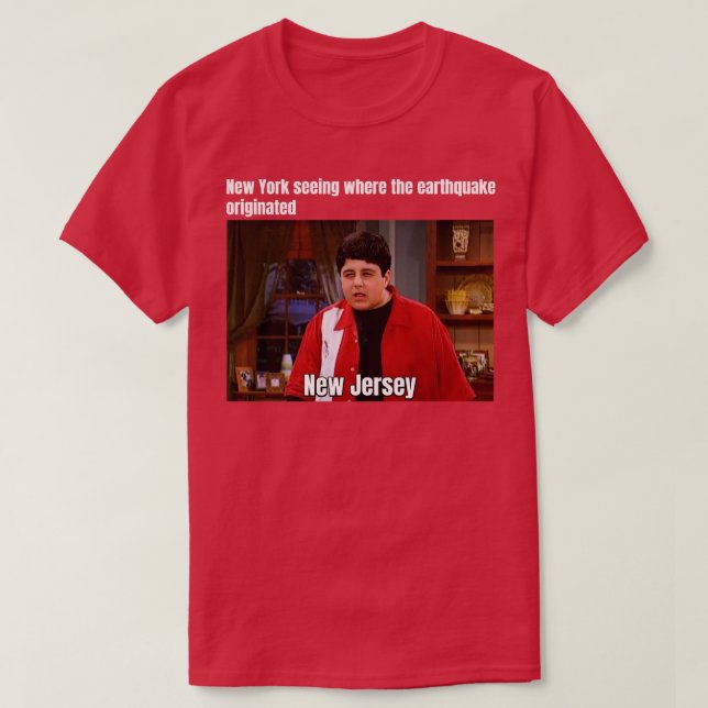 T-shirt New York où est né le tremblement de terre (Design devant)