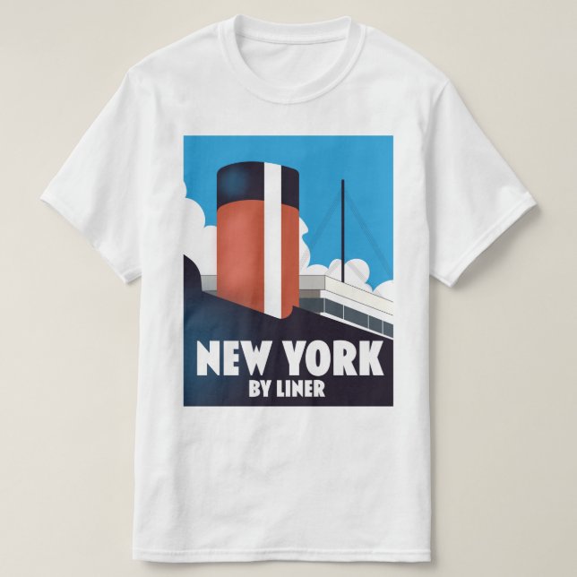 T-shirt New York par paquebot (Design devant)