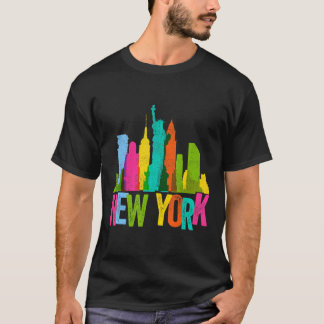 T-shirt New York Skyline Heartbeat Statue Of Liberty Love