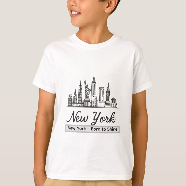 T-shirt New York Skyline - Statue de la Liberté Te (Devant)
