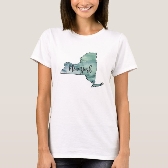 T-shirt New York State Map (Devant)