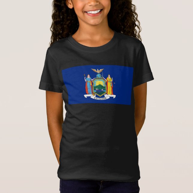 T-Shirt New York : The Empire State, Home Big Apple Flag (Devant)