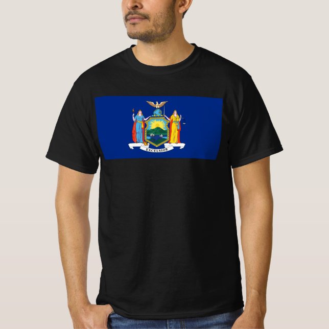T-shirt New York : The Empire State, Home Big Apple Flag (Devant)