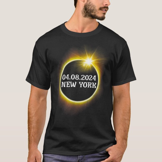 T-shirt New York Total Éclipse Solaire Avril 8 2024 USA Ca (Devant)