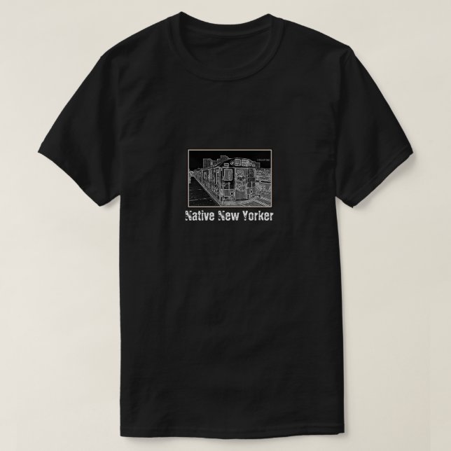 T-shirt New-Yorkais natif (Édition Métro) Une Chemise Mist (Design devant)