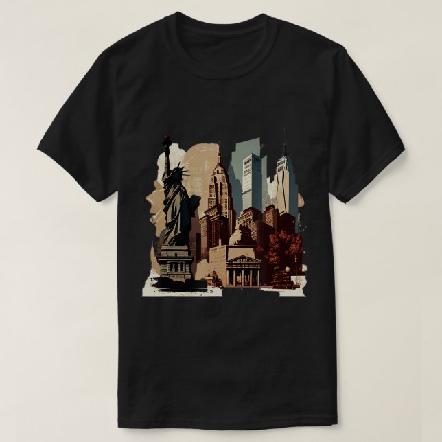 T-shirt New Yorker Pride Big Apple NYC Souvenir Distress N (Design devant)
