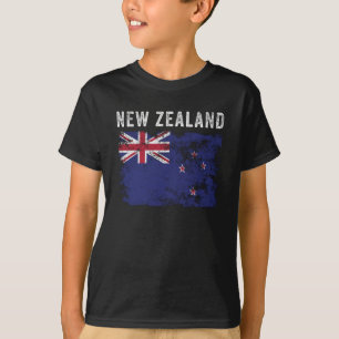 T-shirt New Zealand Flag Distressed