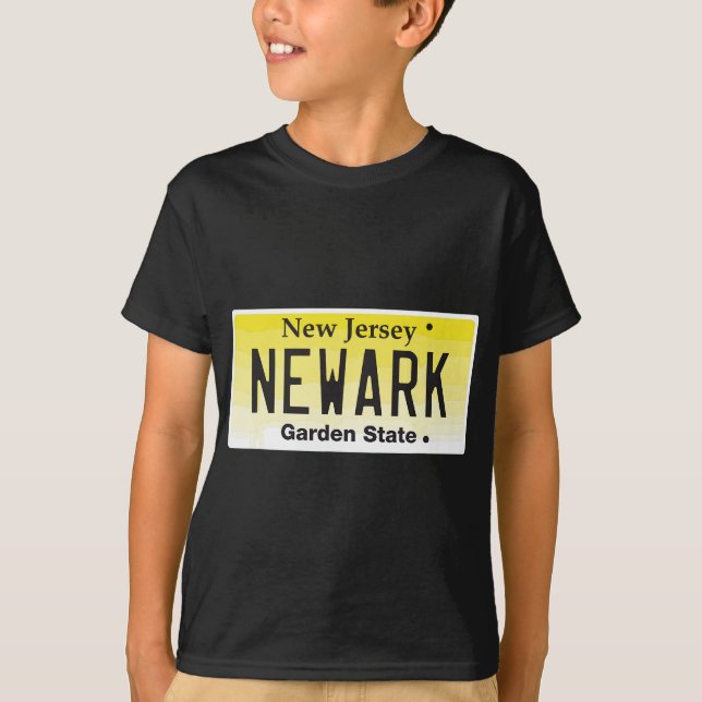 T-shirt Newark NJ New Jersey plaque d'immatriculation vill (Devant)