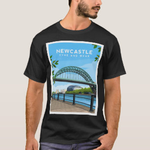 T-shirt Newcastle Tyne Bridge Tyne Et Portent En Angleterr
