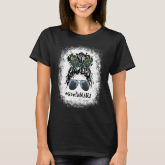 T-shirt Newfie Mama Bleached Messy Bun Cheveux Mama Pet Mo
