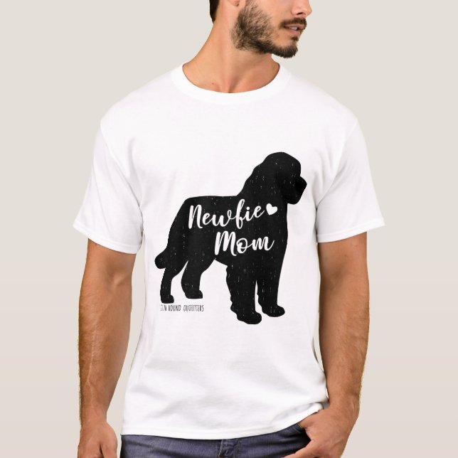 T-shirt Newfie Mom, Terre-Neuve Chien Silhouette (Devant)