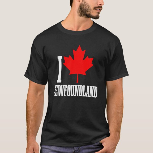 T-shirt Newfoundland Canada Maple Leaf Canadian Flag Pride (Devant)