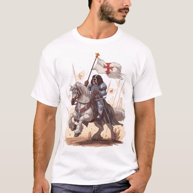 T-shirt Newfoundland chevaleresque - Armure royale pour ch (Devant)