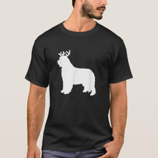 T-shirt Newfoundland Reindeer Christmas Dog 
