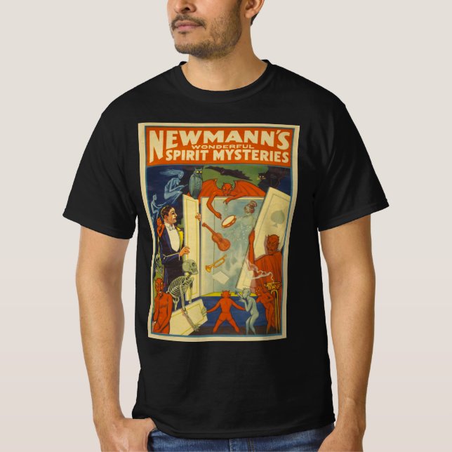 T-shirt Newmann's Wonderful Spirit Mysteries Poster magiqu (Devant)