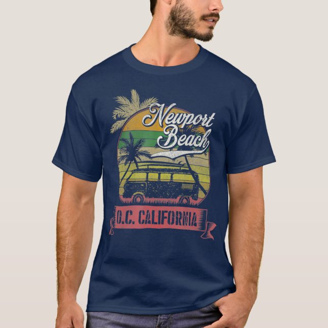 T-shirt Newport Beach Orange County California Surf (Devant)