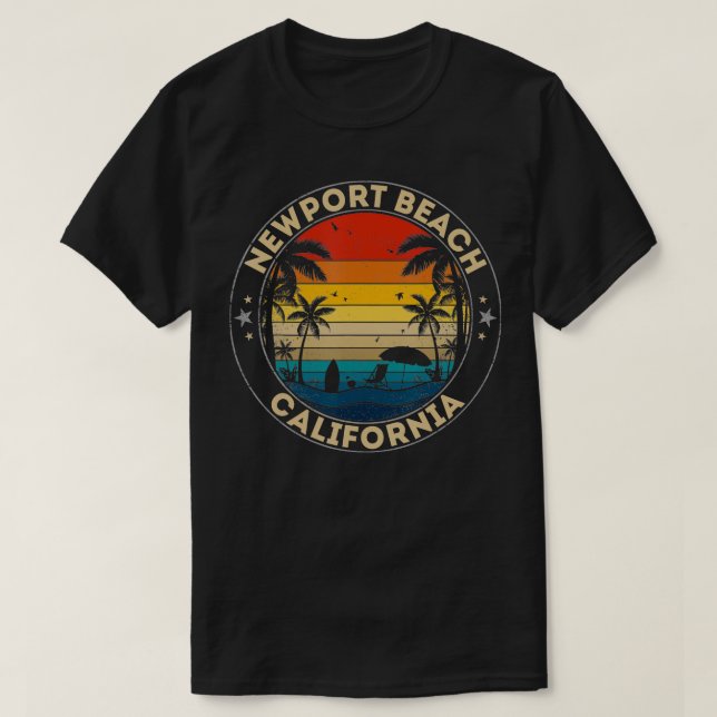 T-shirt Newport Beach Souvenir California Reminder (Design devant)