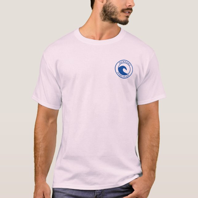 T-shirt Newport RI Blue Ocean Wave Circle Design (Devant)