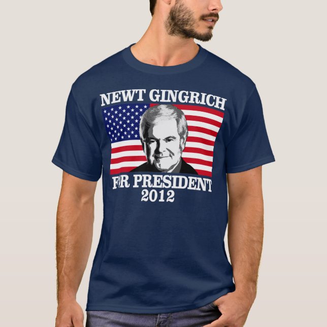 T-shirt Newy Gingrich pour le président 2012 (Devant)